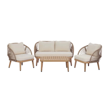 4-Piece Acacia Wood Patio Seating Set