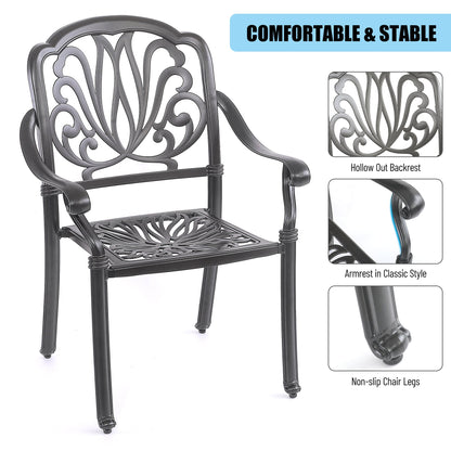Black Aluminum Outdoor Patio Set – Complete Classic Garden Seating