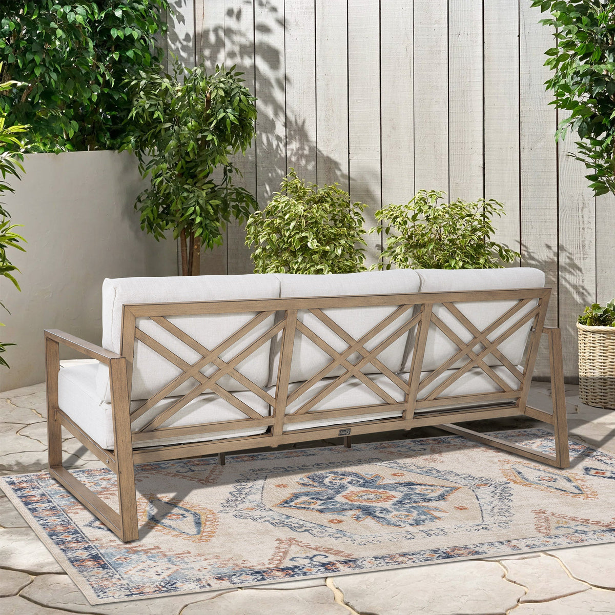 Hamarto 7 Pieces Aluminum Patio Swivel Seating Set With Ottoman
