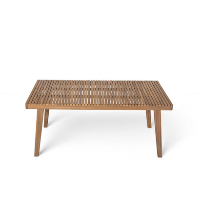 7-Piece Outdoor Acacia Wood Dining Set, 69" Rectangular Patio Table & 6 Mix