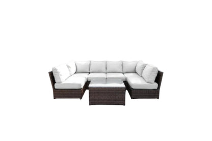 Fully Assembled 4-Piece Outdoor Wicker Seating Set with Cushions