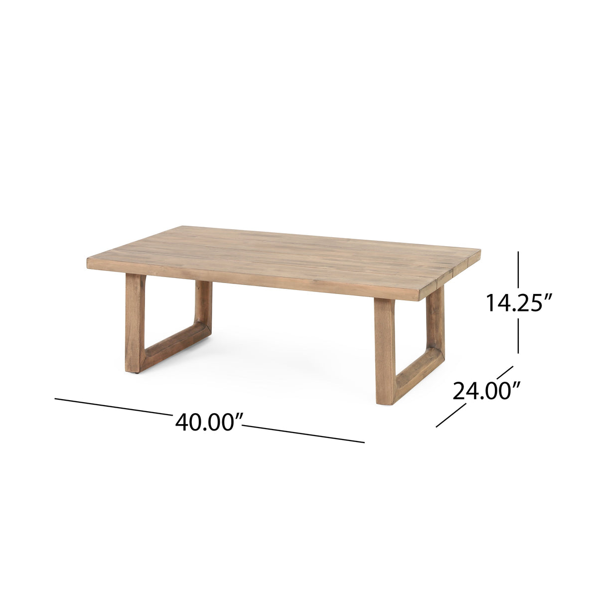 4‑Piece Acacia Wood Outdoor Patio Seating Set with Cushions – Modern Sled Frame Design