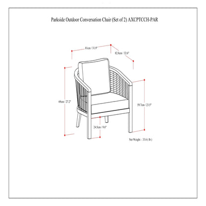 Parkside - Outdoor Conversation Chair (Set of 2) - Natural