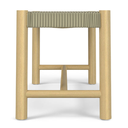Dahlia Outdoor/Indoor Acacia Wood Bench with Hand‑Wrapped Rope Seat