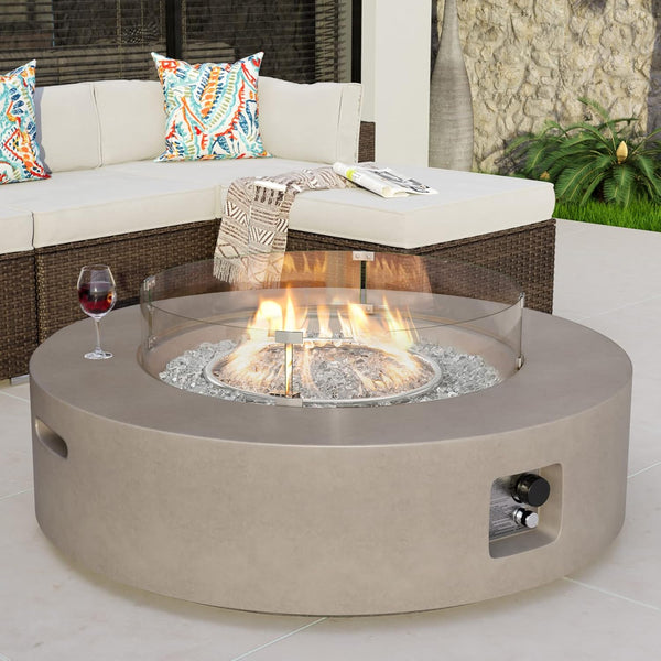 COSIEST 41" Outdoor Propane Fire Pit Coffee Table - Gray