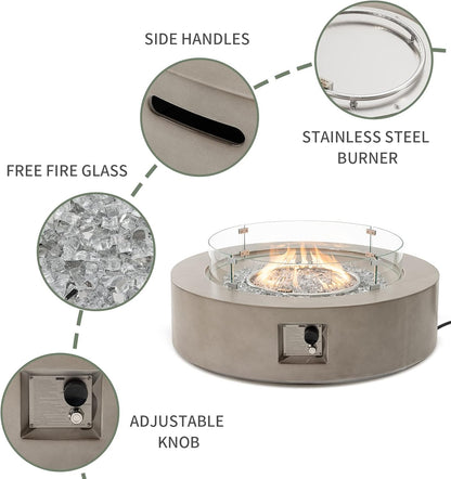 41" COSIEST Outdoor Propane Fire Pit Coffee Table - Gray