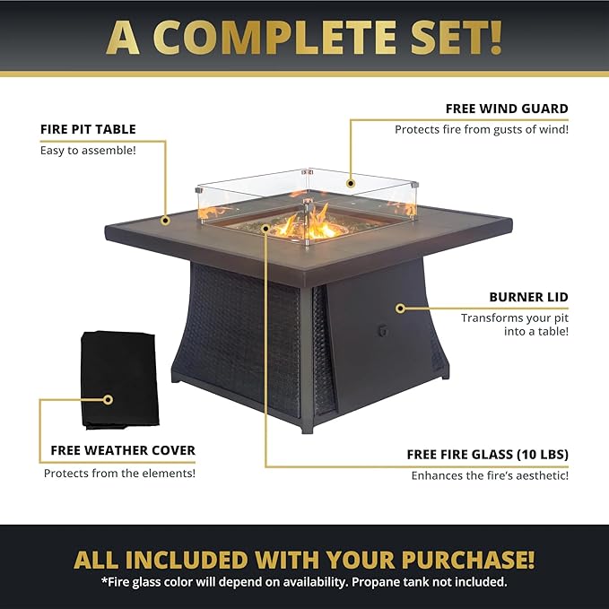 42" Outdoor Fire Pit Table for Patio