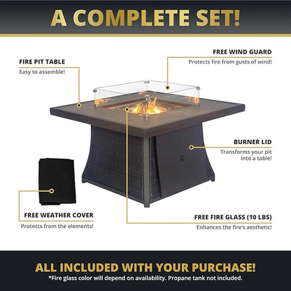 42" Outdoor Fire Pit Table for Patio