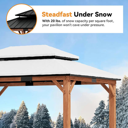 Modern Shade Wood Gazebo 12X16 with Double Galvanized Steel Roof