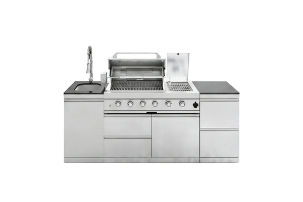 85-Inch Deluxe Stainless Steel Gas Outdoor Kitchen Barbecue Island Grill
