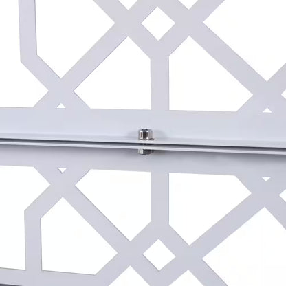 4 Ft. X 6.33 Ft. White Outdoor and Indoor Freestanding Metal Privacy Screen Fence Panels for Lawn Garden (Not Composite)