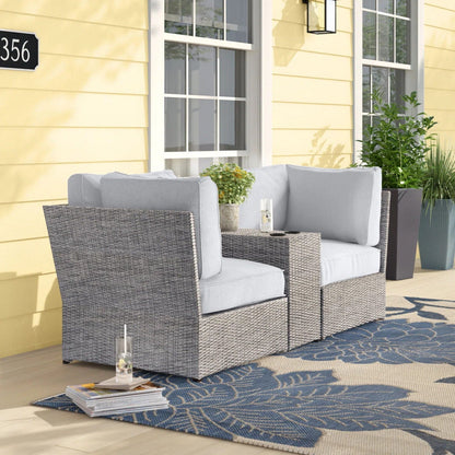 Patio Loveseat Group with Cushions – Weather‑Resistant HDPE Wicker & Rustproof Aluminum