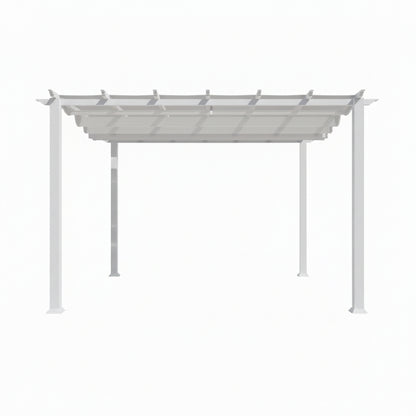 Florence 11 Ft. X 11 Ft. Aluminum Pergola in White Finish and White Canopy