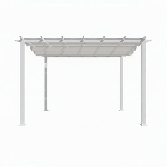 Florence 11 Ft. X 11 Ft. Aluminum Pergola in White Finish and White Canopy