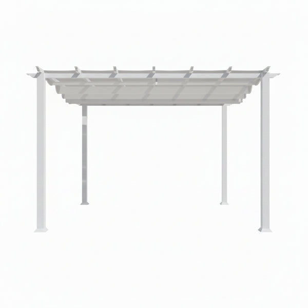 Florence 11 Ft. X 11 Ft. Aluminum Pergola in White Finish and White Canopy