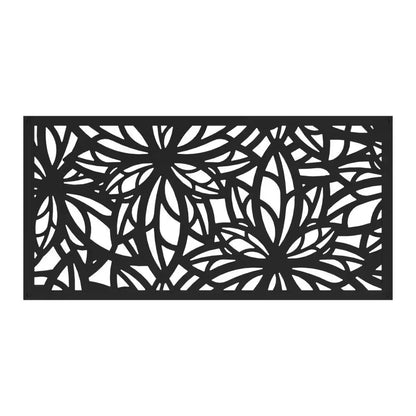 2 Ft. X 4 Ft. Black Freesia Polypropylene Decorative Screen Panel