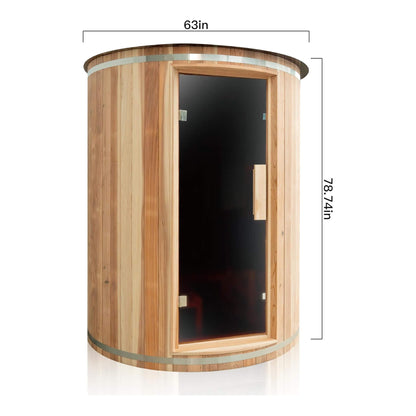 Barcelona 4-Person Cedar Wood Barrel Sauna
