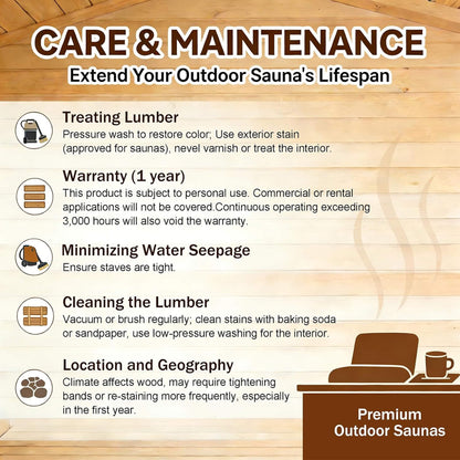 Barcelona 4-Person Cedar Wood Barrel Sauna