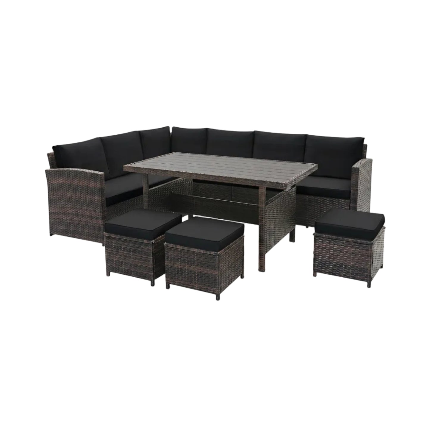7-Piece Wicker Patio Furniture Set with Cushions