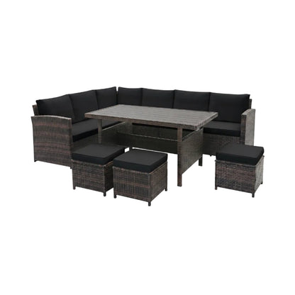 7-Piece Wicker Patio Furniture Set with Cushions
