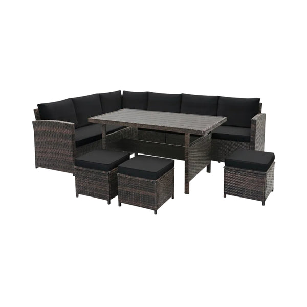 7-Piece Wicker Patio Furniture Set with Cushions