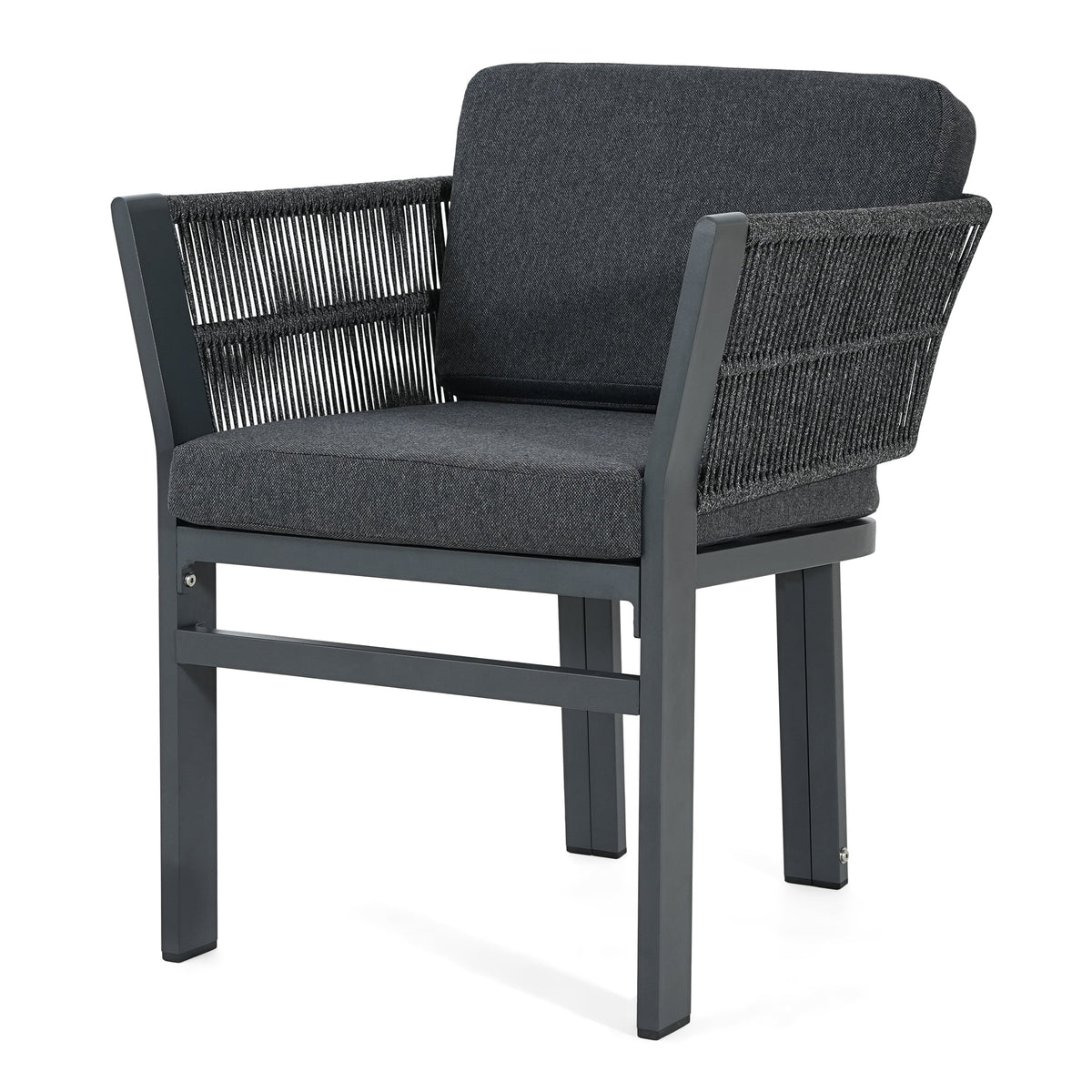 Acacia Wood Outdoor Dining Set with Aluminum Rope‑Woven Chairs — 7‑Piece