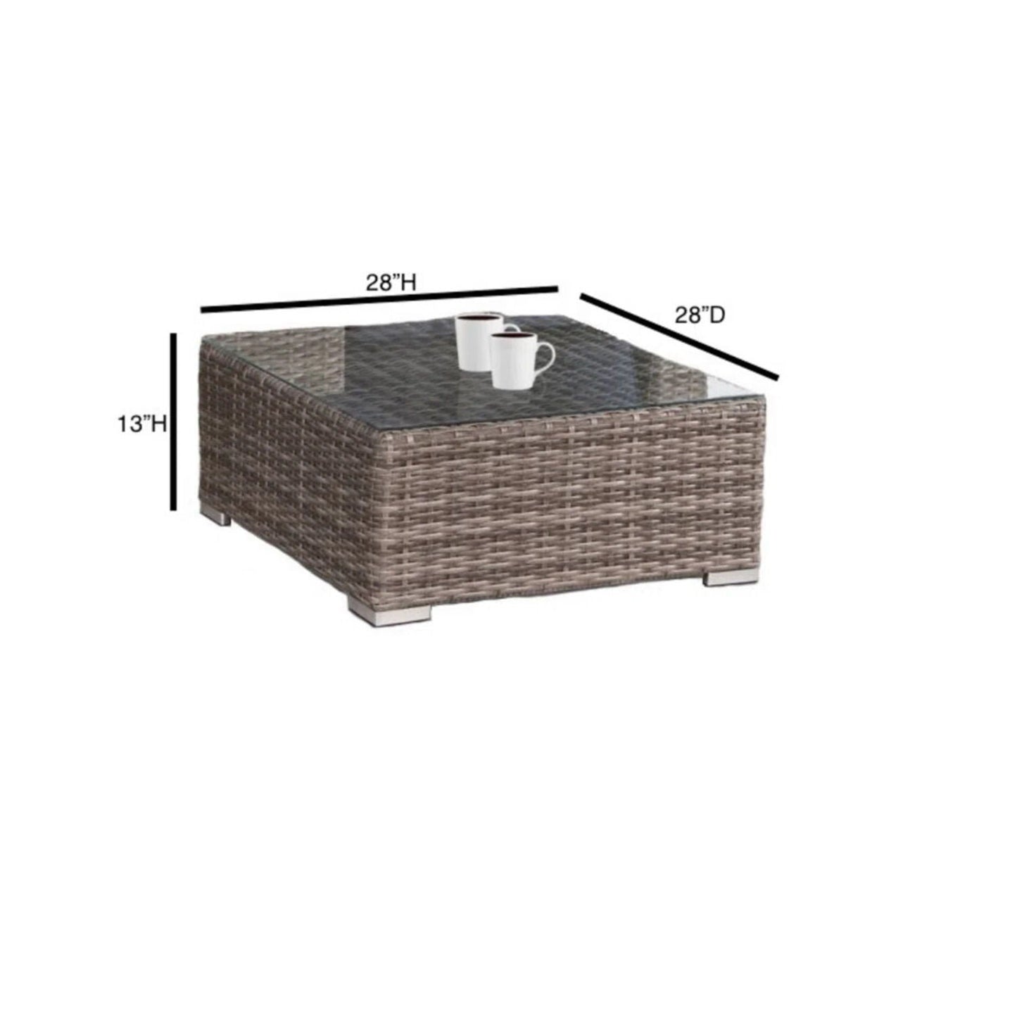 4 Person Patio Seating Set With Cushions, All Weather - Gray