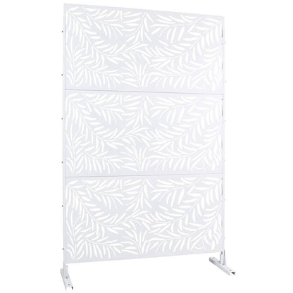 4 Ft. X 6.33 Ft. White Outdoor and Indoor Freestanding Metal Privacy Screen Fence Panels for Lawn Garden (Not Composite)