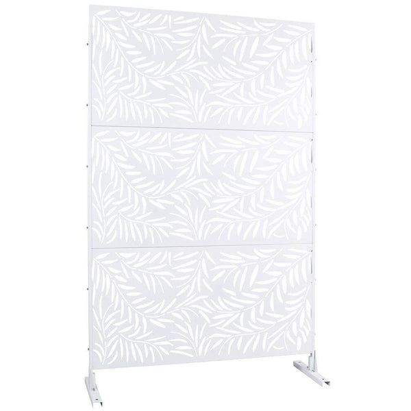 4 Ft. X 6.33 Ft. White Outdoor and Indoor Freestanding Metal Privacy Screen Fence Panels for Lawn Garden (Not Composite)