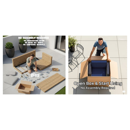 Fully Assembled Wicker Patio Seating Group for 4 with Cushions