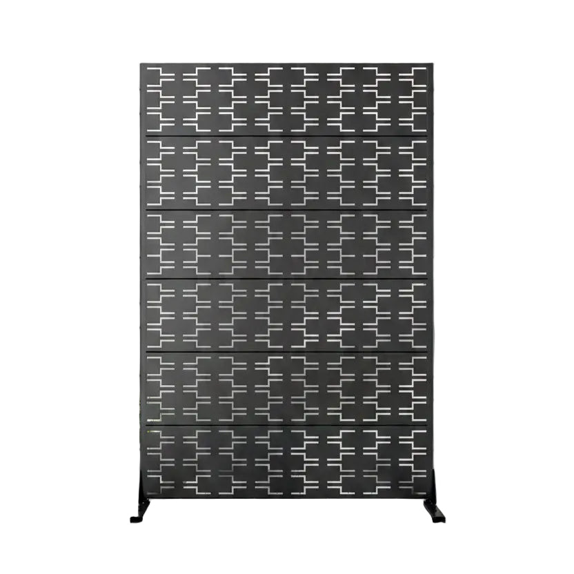 72 In. H X 47 In. W Wall Sculptures Outdoor Privacy Screens Garden Fence in Black