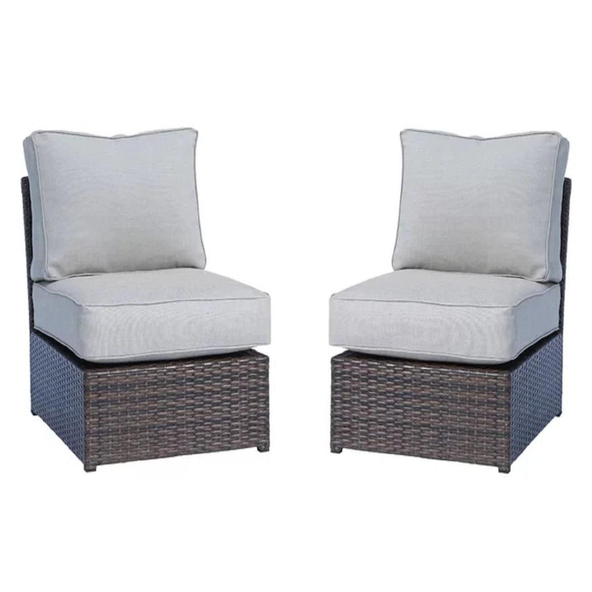 Modern Wicker Outdoor Seating Set with Cushions – Aluminum Frame & HDPE Wicker 3-Piece