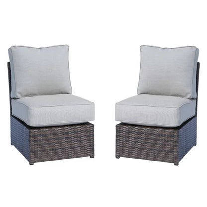 Modern Wicker Outdoor Seating Set with Cushions – Aluminum Frame & HDPE Wicker 3-Piece