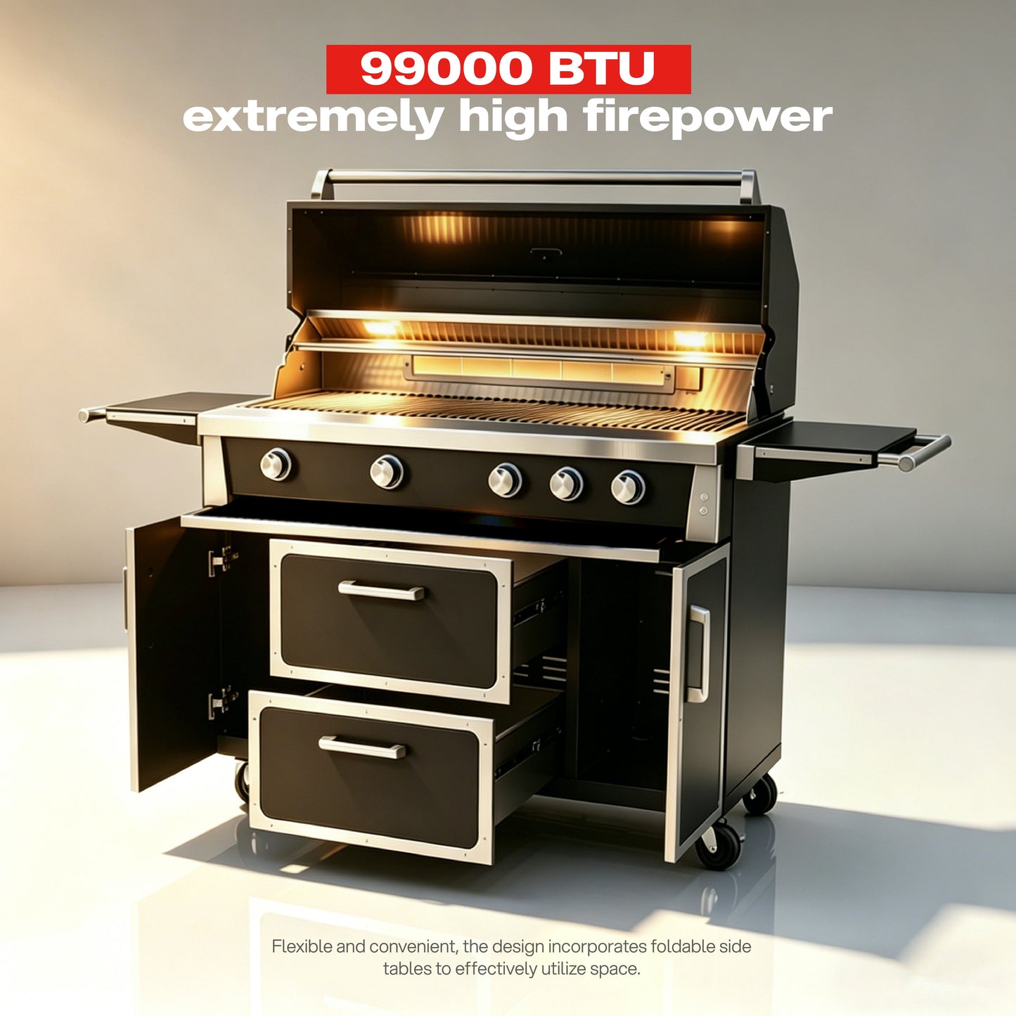 49'' Stainless Steel Standard Grill Featuring Infrared Back Burner