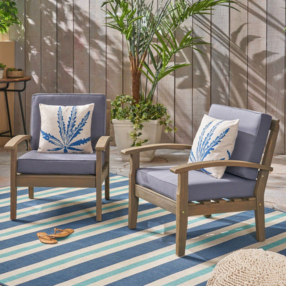 Peyton Outdoor Acacia Wood Club Chair – Deep Seating with Water‑Resistant Cushions