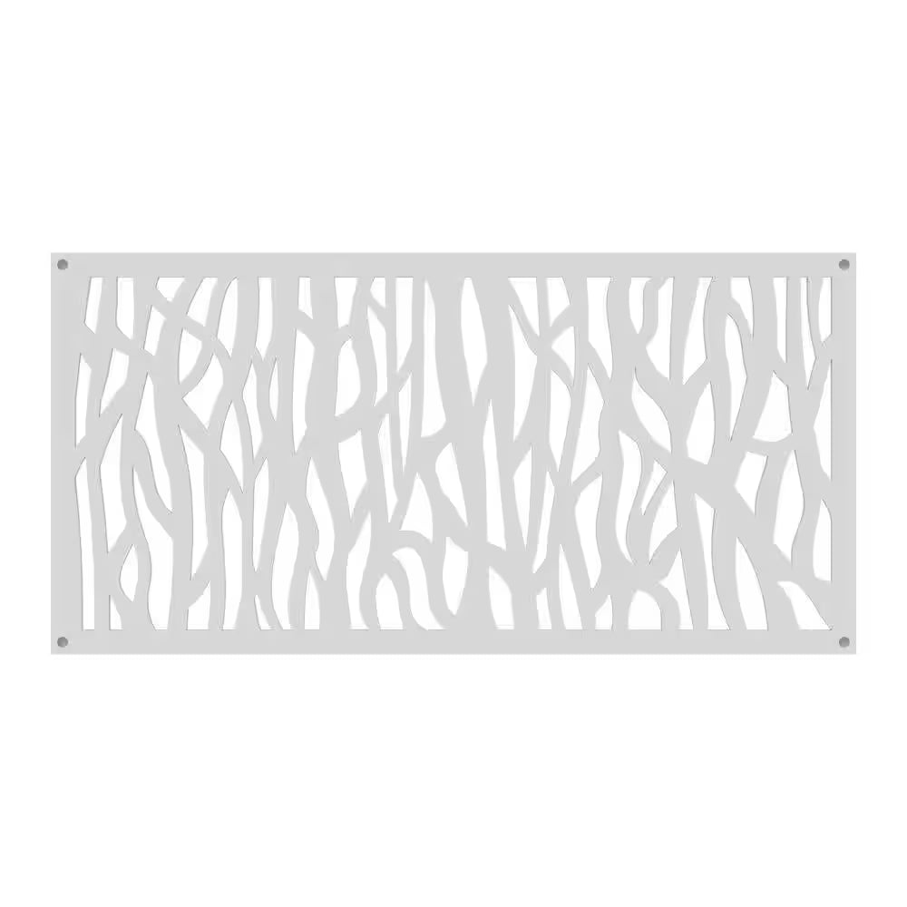 2 Ft. X 4 Ft. Sprig White Polypropylene Decorative Screen Panel