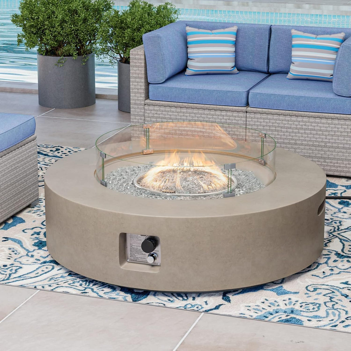 41" COSIEST Outdoor Propane Fire Pit Coffee Table - Gray