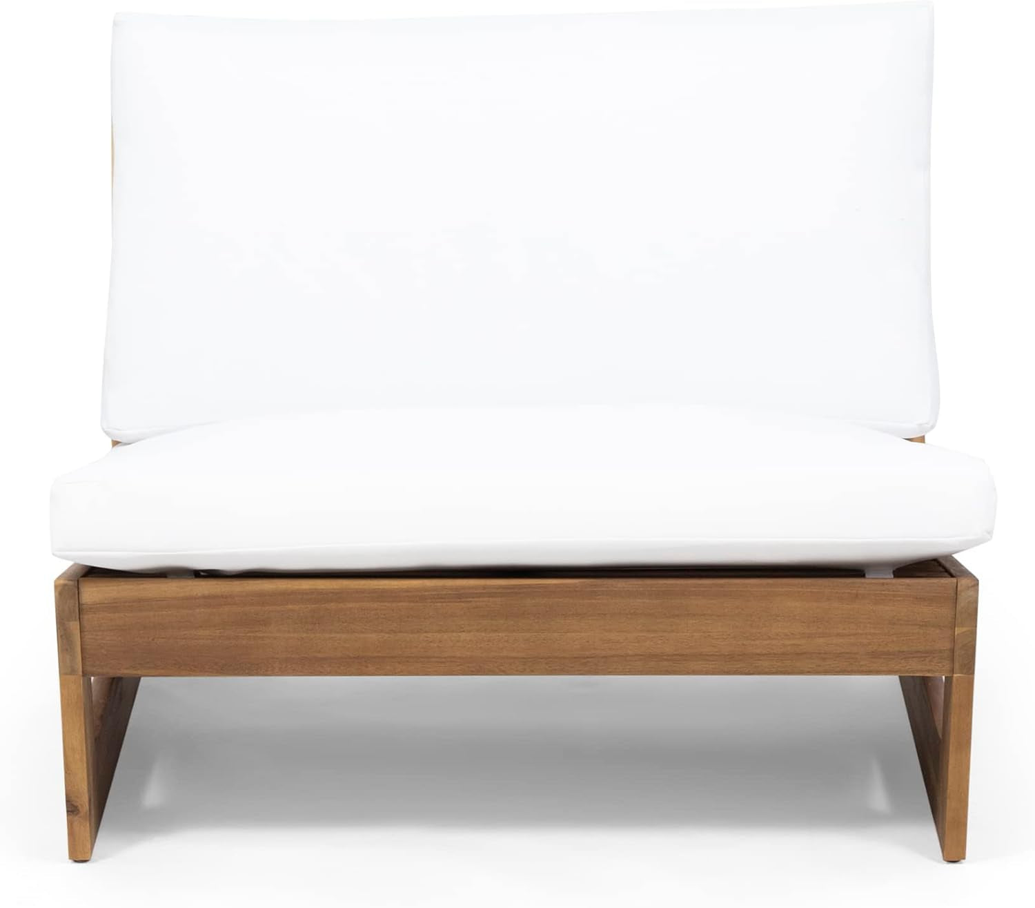 Sherwood Acacia Wood Outdoor Lounge Chairs and 50,000 BTU Square Propane Fire Pit,White, Teak, and Light Gray