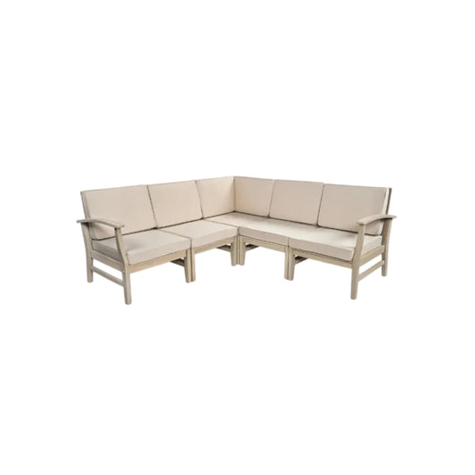 Perla Acacia Wood Outdoor Sectional Sofa Set 5-Piece
