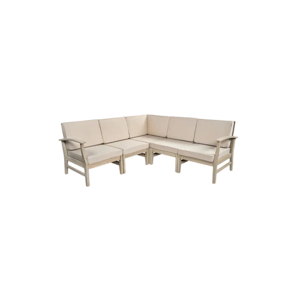 Perla Acacia Wood Outdoor Sectional Sofa Set 5-Piece