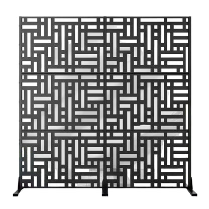 72 In. H X 72 In. W Wall Sculptures Outdoor Privacy Screens Garden Fence in Black