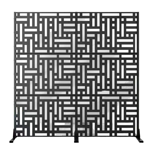 72 In. H X 72 In. W Wall Sculptures Outdoor Privacy Screens Garden Fence in Black