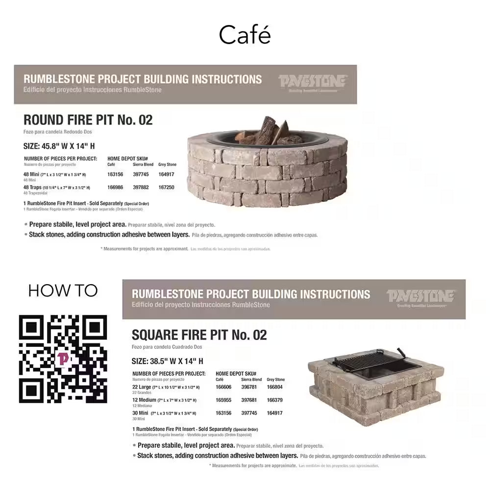 Rumblestone 46 In. X 14 In. round Concrete Fire Pit Kit No. 2 in Sierra Blend with round Steel Insert