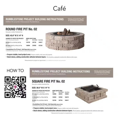 Rumblestone 46 In. X 14 In. round Concrete Fire Pit Kit No. 2 in Sierra Blend with round Steel Insert
