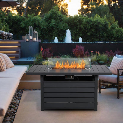 Aluminum 54.3" Outdoor Patio Fire Pit Table