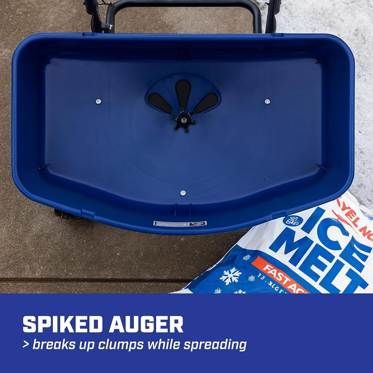 88000A Saltpro 80 Lb Salt Spreader, Walk-Behind, Ice Melt, 10" Tires