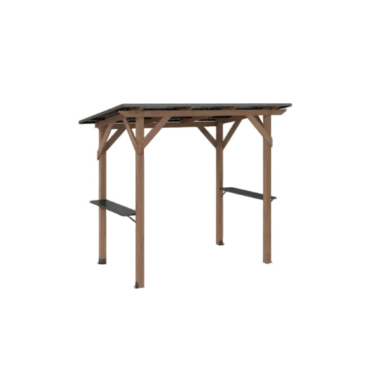 8.6' x 5' Cedar Wood Grill Gazebo  with Serving Shelves
