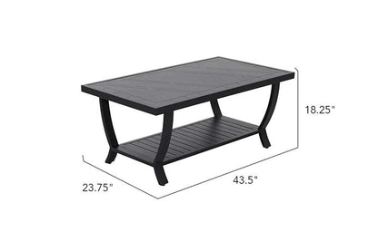Jarvis 2-Piece Aluminum Sofa Set with Coffee Table