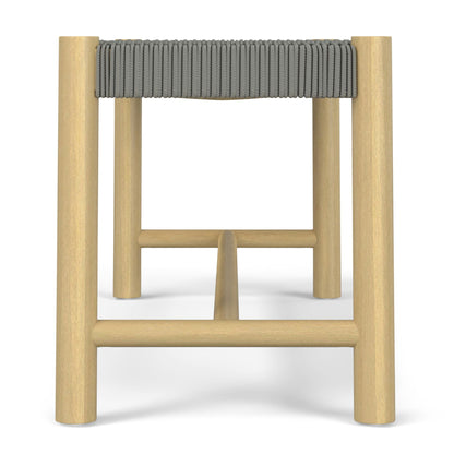 Dahlia Outdoor/Indoor Acacia Wood Bench with Hand‑Wrapped Rope Seat