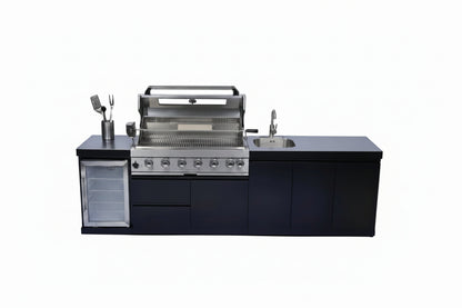 96-Inch 6-Burner Stainless Steel Gas Outdoor Kitchen Barbecue Island Grill